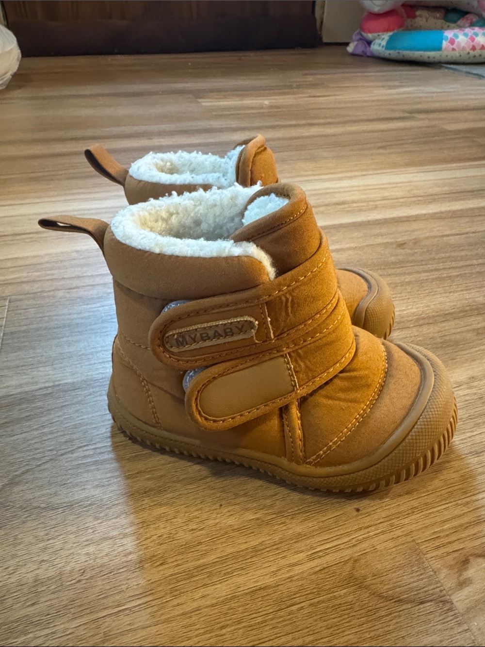 Toddler Winter Boots in Tan - Cozy Faux-Fur Lined Kids Shoes